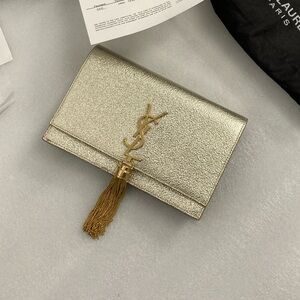 Gold foil leather Kate clutch bag